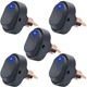 Twidec/5Pcs LED Lighted Rocker Switch Toggle 12V 30A SPST 3 Pin On-Off Blue roun