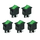 FILSHU 5Pcs Green Light Illuminated Snap-In Rocker Switch,Dpst On/Off Power Togg