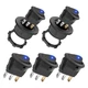 Rocker Switch with Shell 12V 20A Blue Lighted Round Switch SPST On/Off 3 Pins...
