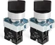 APIELE (Pack of 2) 22Mm 2 Position Selector Switch Maintained 1NO XB2-10X/21 (2