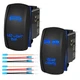 Joinfworld LED Light Bar Rocker Switch and Rear Blue 