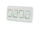 JR Products 12331 Quad Rocker Switch Assembly with Bezel - White