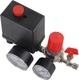 Air Compressor Pressure Valve Switch Control Regulator with Gauges for Black 