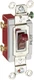 Hubbell Industrial Pilot Light Toggle Switch, 20A 120/277V AC, Single Pole