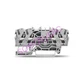 2pcs WAGO 2002-1401 4-Conductor Feedthrough Terminal Block 2,50 mm2 Gray New✦Kd