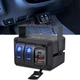 Nilight 2 Gang Rocker Switch Box 12V SPST ON Off 3 Type C +USB, Blue+Box 