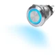 Blue Sea 4161 Marine 10A Push Button LED Ring Switch OFF-(ON) Blue