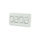 JR Products 12331 White Quad SPST On-Off Switch with Bezel