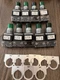 SIEMENS 52PA6GNA GREEN OFF 30MM PILOT LIGHT, LOT OF 9 W/ OFF LEGEND PLATES, USED