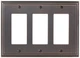 Amerock 1907006 Bronze Mulholland Triple Rocker Switch Plate