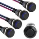 STARELO 5pcs 12mm Latching led Push Button Switch Black Shell with pre-Wiring...