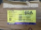 Square D HU362AWK 600VACDC Disconnect Switch 60A
