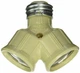 Socket Adapter with Keyless Switch, Ivory 660W 250V EATON 700V 