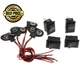 LBTODH 4SETS On/Off Mini Rocker Switchs AC 6A 250V 2 Pin with 9V 9V-4S, Black 