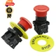 mxuteuk 2pcs 22mm 2 NC Red Mushroom Emergency Stop Push Button 2NC, 