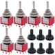 Twidec/6Pcs Mini Momentary Toggle Switch DPDT 3 6Pin（ON)-OFF-(ON) 