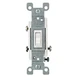 Leviton 2653-2W 3-Way Toggle Switch 15A 120V CO/ALR , CO/ALUM , AC/CA