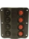 SeaChoice Marine LED 12V 4-Gang Circuit Breaker Switch Distribution Panel 12321