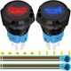 MKBKLLJY 2PCS 16MM Horn Switch Raised Speaker Horn Momentary Push Button Swit...