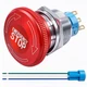 mxuteuk 22mm Stainless Steel Metal Latching Stop button A, A 