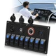 Geloo 8 Gang Marine Rocker Switch Panel, Boat Switch Panel Waterproof, 12V Sw...