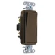 HUBBELL DS115 Wall Switch,Brwn,15A;Back;Side,SnglPole 5Z778
