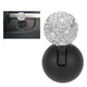 Car Push Start Button Cover, Rhinestone Engine Stop White 