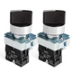 APIELE (Pack of 2) 22mm 2 Position Selector Switch Maintained 1NO XB2-10X/21 ...