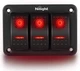 Nilight 3 Gang Rocker Switch Panel Toggle Dash 5 Pin ON/Off for Car Marine Boats
