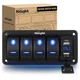 Nilight 4 Gang Rocker Switch Panel with 4.8 Amp Dual 5 USB, Blue 