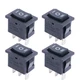 TWTADE / 4Pcs Square Momentary Rocker Switch (ON)-Off-(ON) SPDT 3 Pin 3 Posit...
