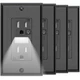SOZULAMP Black Wall Outlet with Night Light,Decorator Electrical Tamper Resistan