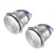 APIELE Push Button Switch 19mm Momentary Waterproof Stainless Steel Metal Flat T