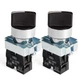 APIELE (Pack of 2) 22mm 2 Position Selector Switch Maintained 1NO Silver