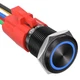 APIELE 16mm Latching Push Button Switch 12V DC On Off Black Shell-Blue 