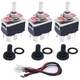 TWTADE 3 Pcs Latching Toggle Rocker Switches 6 Pin 3 Position ON/Off/ON DPDT Hea