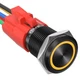 APIELE 16mm Latching Push Button Switch 12V Black Shell, Shell-Yellow 