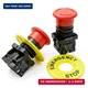 mxuteuk 2pcs 22mm 2 NC Red Mushroom Emergency Stop Push Button Switch AC 660V 10