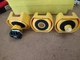 LOT OF 3 PCS IDEC HW9Z-KG1 22MM YELLOW E-STOP SHROUD W/XW1E-BV413MR & PUSH BUTTN