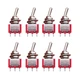 mxuteuk 8pcs MTS-103 3 Terminal 3 Position SPDT Mini Miniature Toggle Switch Car