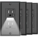 SOZULAMP Black Wall Outlet with Night Light,Decorator Electrical Tamper Resis...