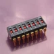 ( 5 PCS ) 8 Position Dip Switch  -  Gold Leads  - BS8-01 BI - NOS