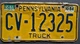 Pennsylvania License Plate #CV12325