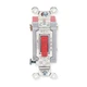 HUBBELL HBL1222R Wall Switch,Red,20A;Back;Side,DblPole 4D278