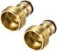 uxcell Brass Faucet Tap Quick Connector G3/4 Male Thread 2pcs, Golden 