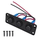3 Gang Rocker Toggle Switch Panel DC 12V 20A Waterproof Blue LED Round Toggle...