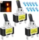 Twidec/3Pcs Rocker Lighted Toggle Switch 30A 12V DC SPST ON/Off 3Pin Yellow 