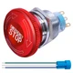mxuteuk 22mm Stainless Steel Metal Latching Emergency Stop Push button A 