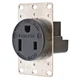 HUBBELL HBL9367 Recept,Black,50 A,2P3W,Back; Side,1PK 5Z897