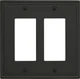 Amerock BP36519 Bronze/Black Mulholland Double Rocker / Gfi Outlet Wall Plate